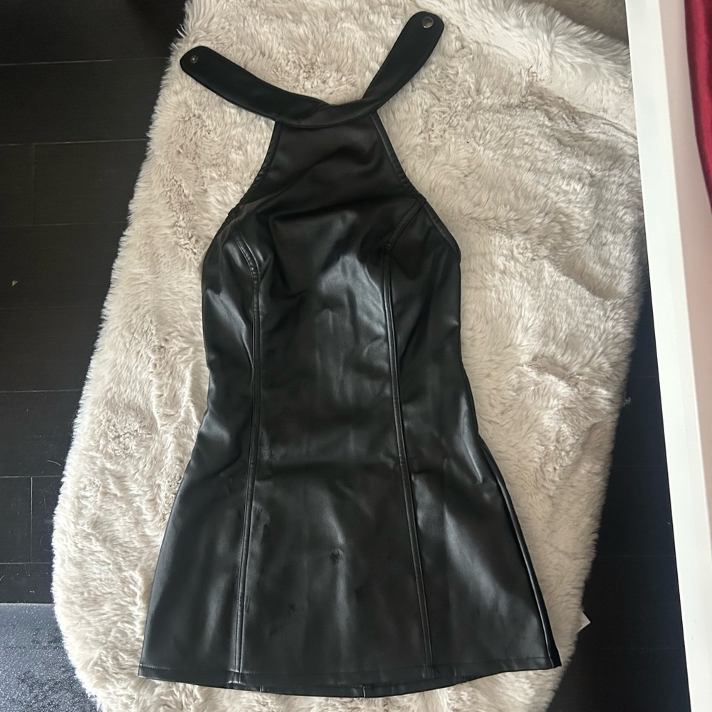 Black Halter Mini Dress - Picture 5 of 7